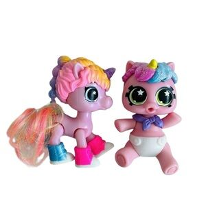 ZURU Unicorn Squad Surprise Baby Unicorn & Pony Figure Set 3" Glitter